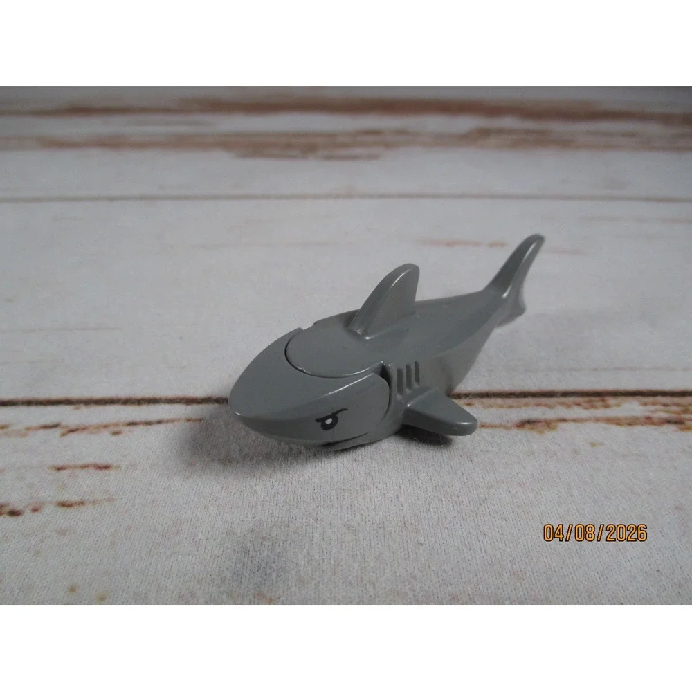 LEGO Shark Minifigure Ocean Sea Animal Piece Dark Gray Open Jaw Used